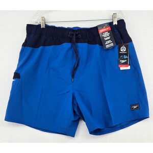 Speedo Mens Swim Trunks Blue Size‎ XL Marina Flex Volley 17" Pocket NWT55